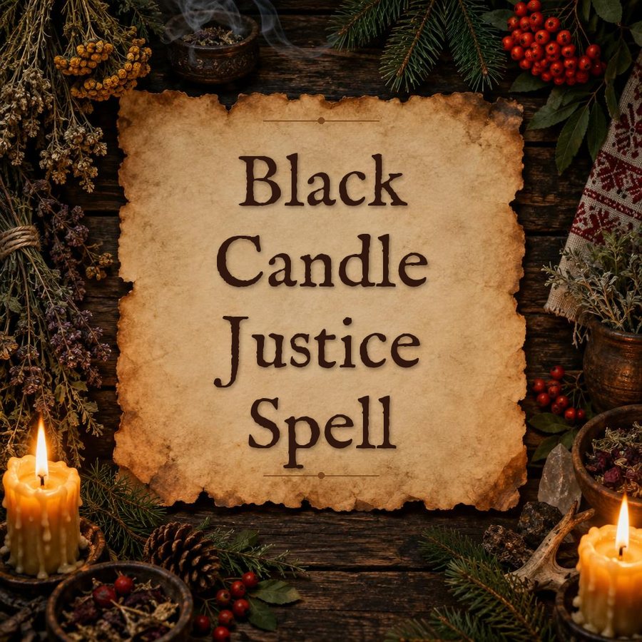 Black Candle Justice Spell, Protection & Release Ritual | Karma Alignment Casting, Negative Energy Release Working, Spiritual Boundary Spell